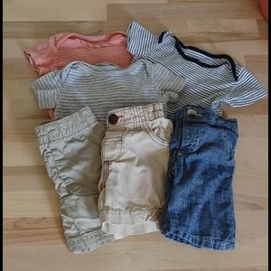 🌻3 6M outfits! 3 bodysuits & 3 shorts